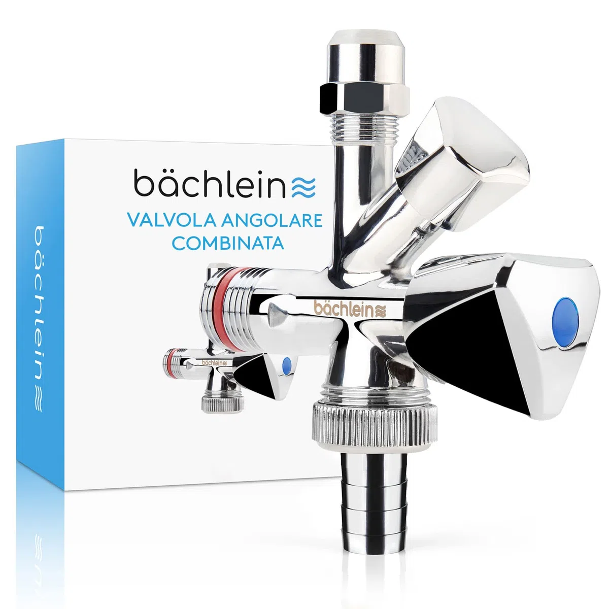 Bächlein Valvola Angolare Combinata Universale Autosigillante, Valvola Angolare Combinata per Tubi dell'Acqua Fredda e Calda con un'Ampia Gamma di Opzioni di Collegamento, Valvola Angolare