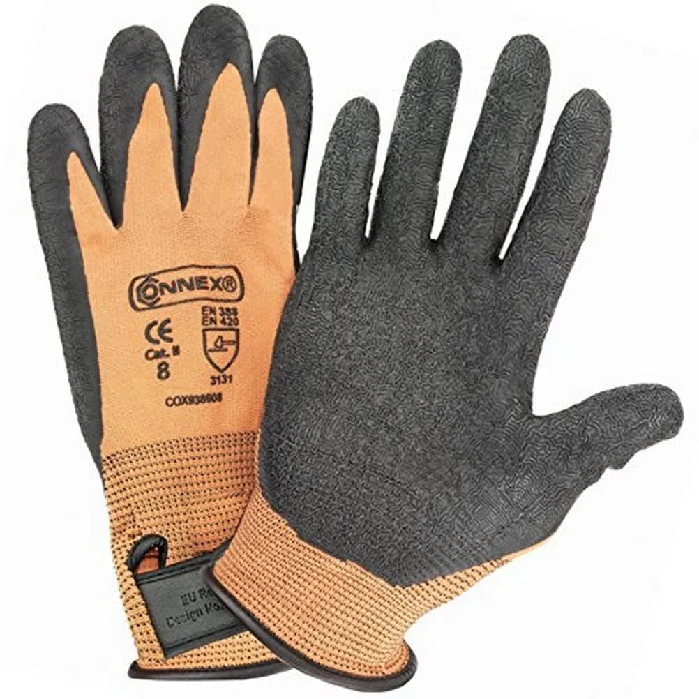 Connex COX938608 Guanti con Laccetto, Arancione/Grigio, Taglia 8