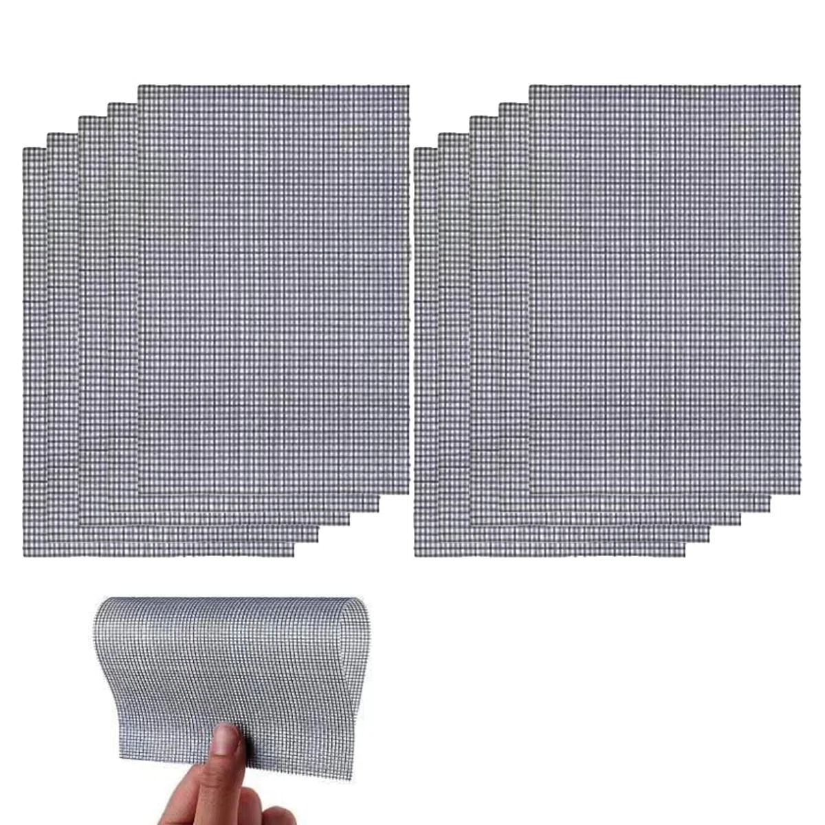 10 Pezzi Toppe di Riparazione per Zanzariere, 130 x 180 mmKit Nastro per Riparare in Fibra di Vetro Impermeabile Adesivo e Autoadesivo per Finestre Porte Zanzariera Protezione