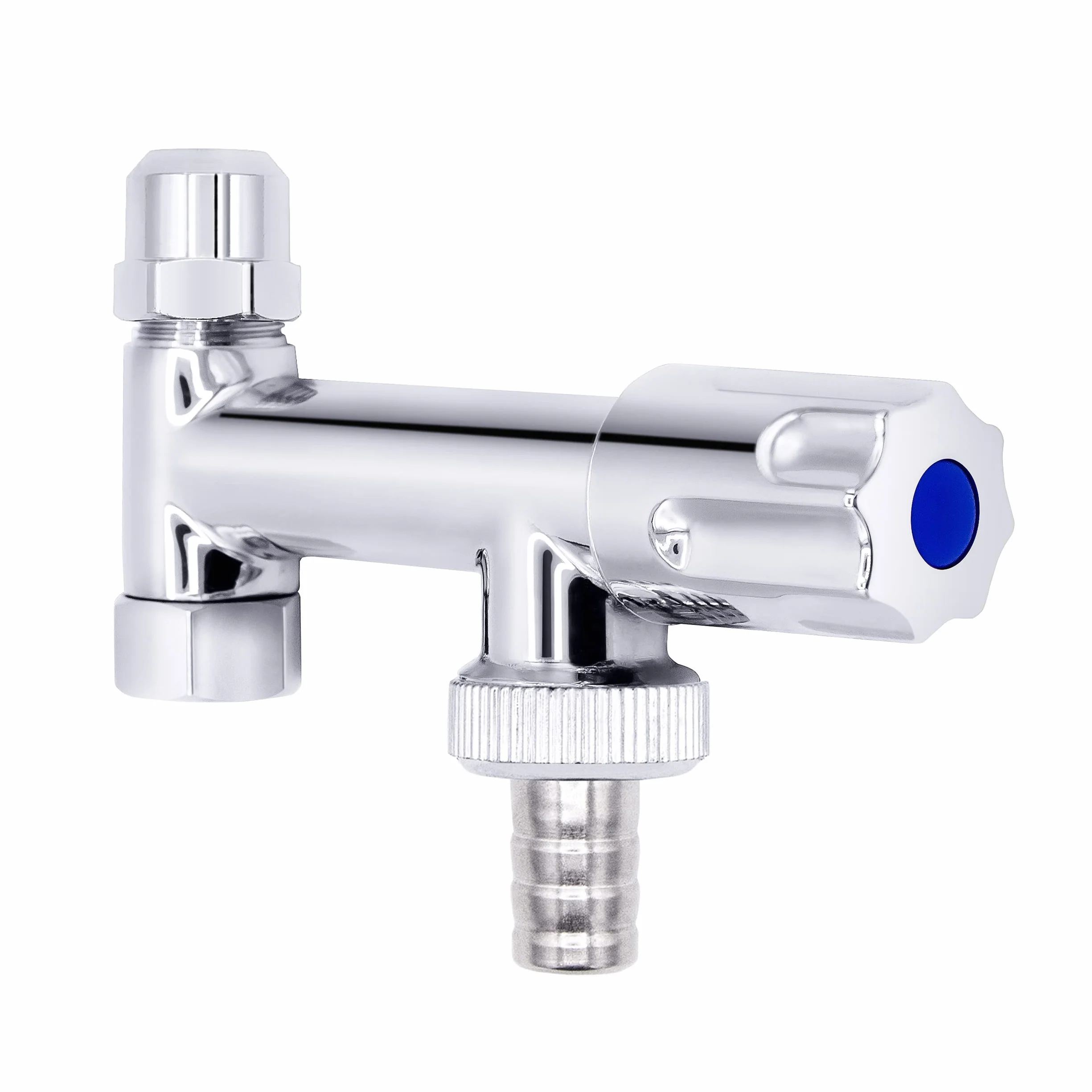 VARIOSAN Valvola per lavastoviglie/lavatrice 11107, Eckfix, ottone, maniglia di design, antiriflusso, cromata