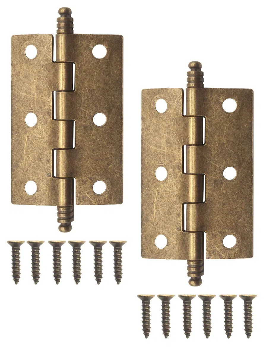 FUXXER® Set di 2 cerniere in metallo antico effetto ferro bronzo vintage 79 x 37 mm