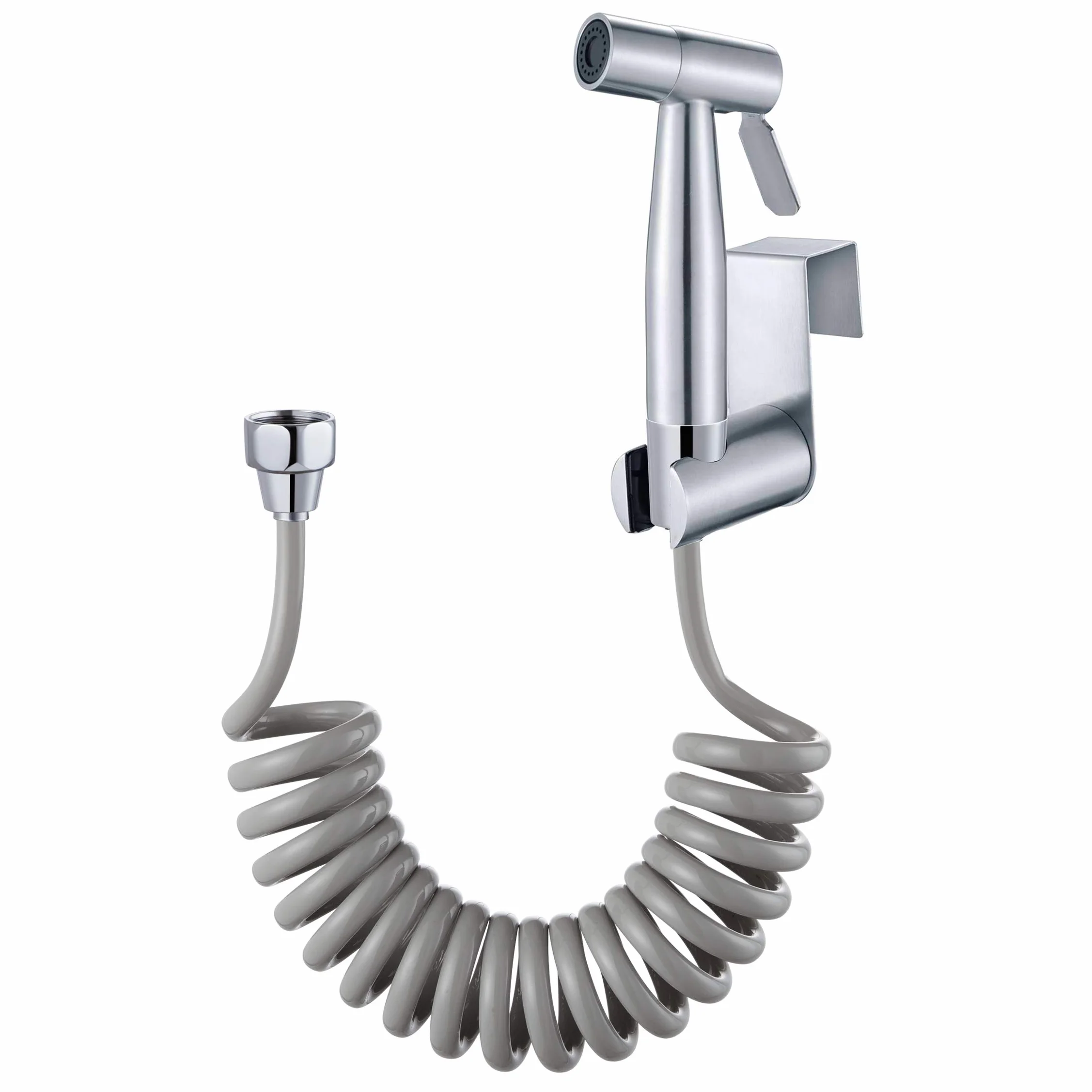Spruzzatore a mano per bidet, in acciaio inox Shattaf, soffione doccia per WC, con Tubo per doccia in ABS a molla da 59" e supporto per staffa (confezione da 3)