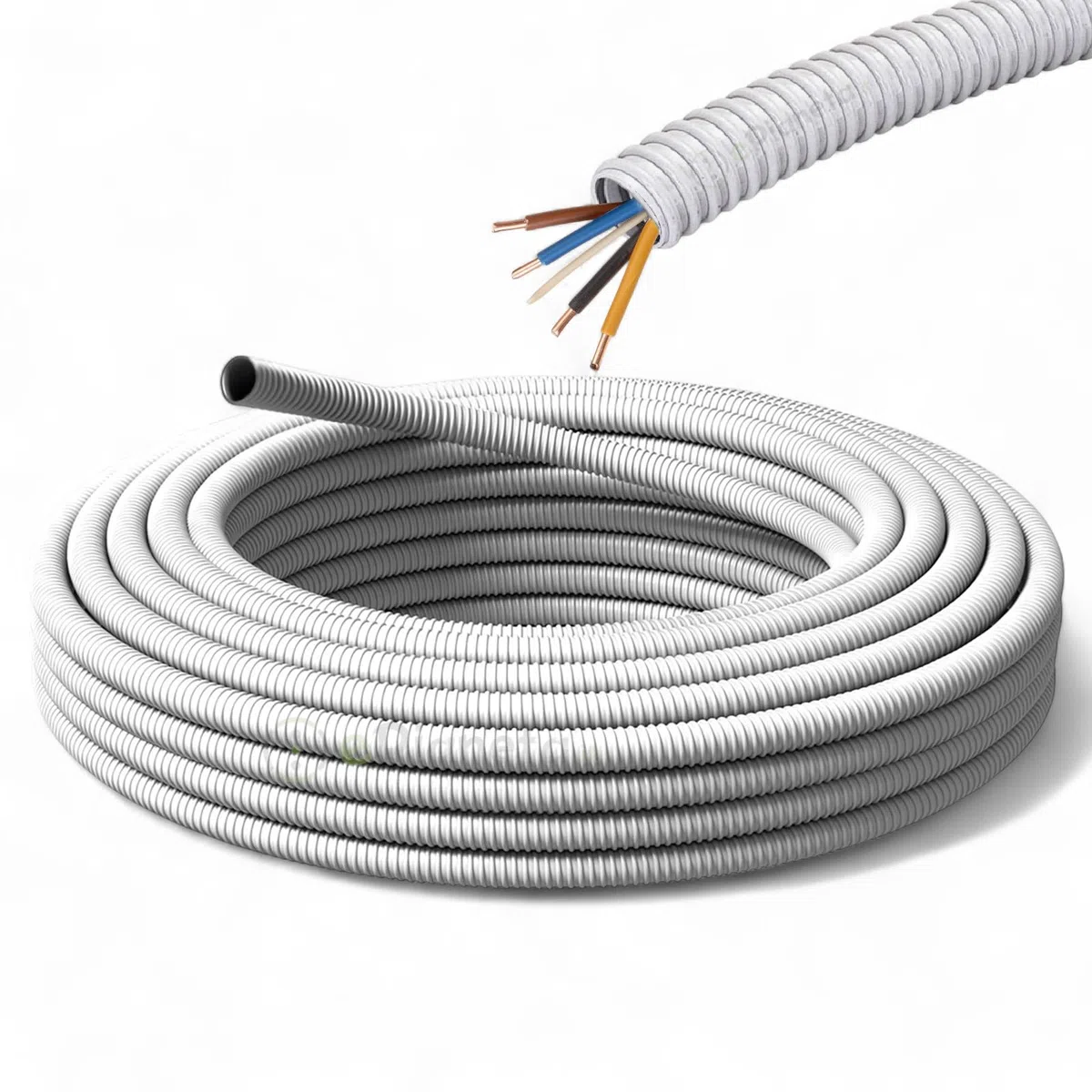 Guaina spiralata diametro Ø 20 mm rotolo 10 metri in PVC grigio Tubo flessibile per protezione cavi elettrici