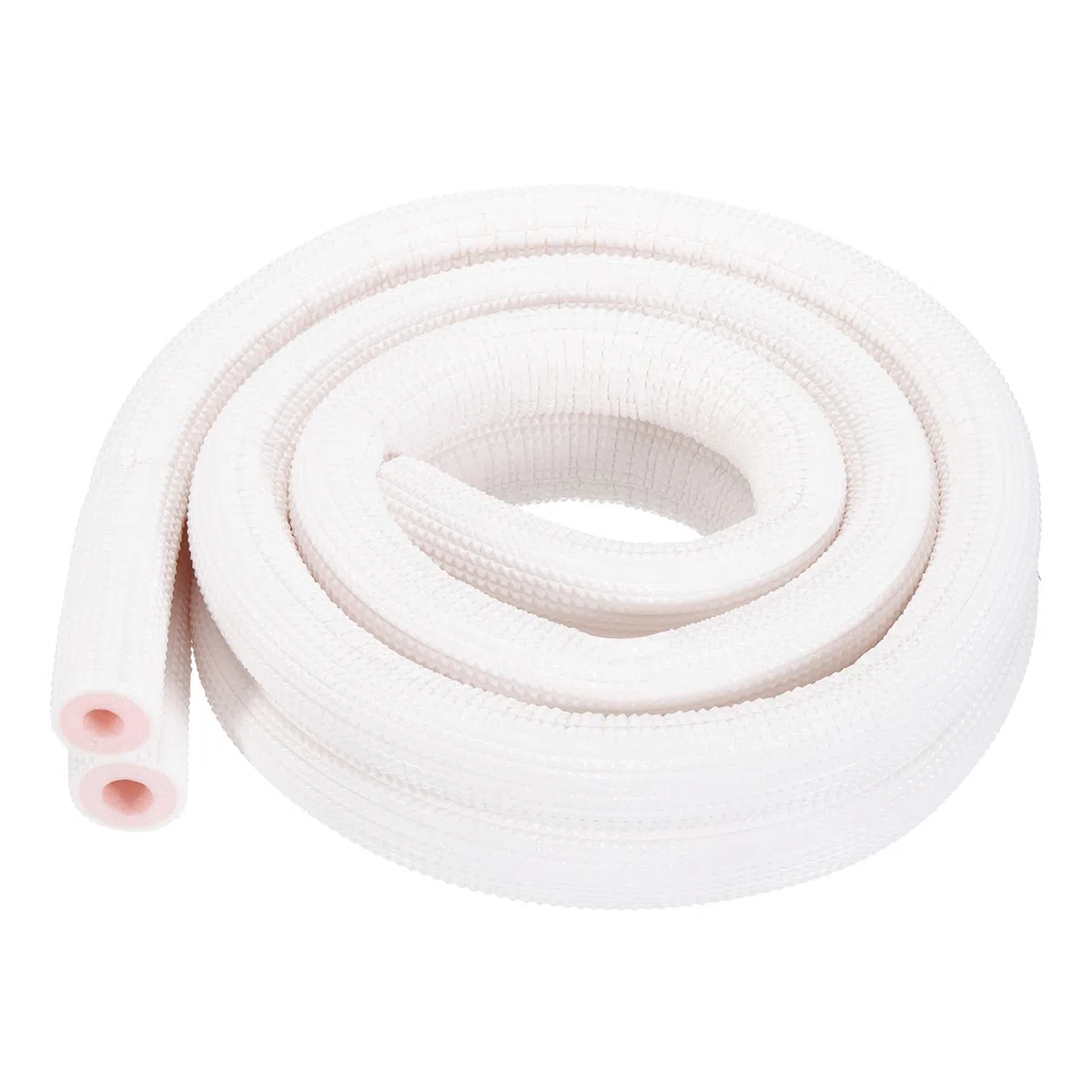 QUARKZMAN Guaina Isolante In Schiuma Per Tubi Rame HVAC, 1/4", 3/8" ID 6ft Tubo Isolante Termico Per Linee Rame Mini Split Climatizzatori Tubi Acqua, Bianco/Rosa