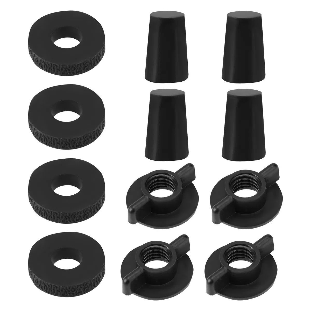 12pz Kit di Sostituzione per Berkey Sistema Filtraggio Acqua, Kit di Manutenzione del Sistema di Filtraggio Acqua Include 4pz Dadi ad Alette 4pz Guarnizioni e 4pz Tappi in Silicone(Nero)